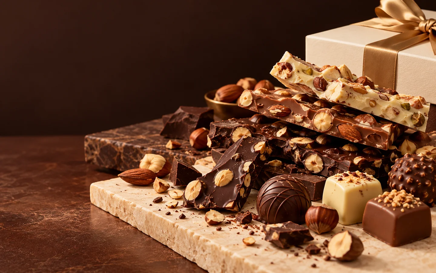 Editorial chocolate and gift-box illustration for Läderach Egypt